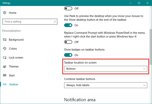 taksbar, Windows 10, personalizar, configurar, configurar