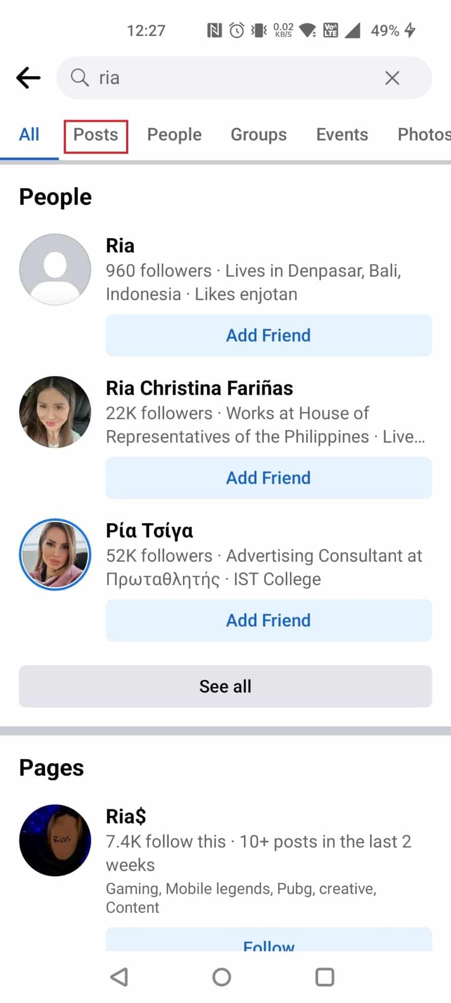 Toca Publicaciones en la parte superior