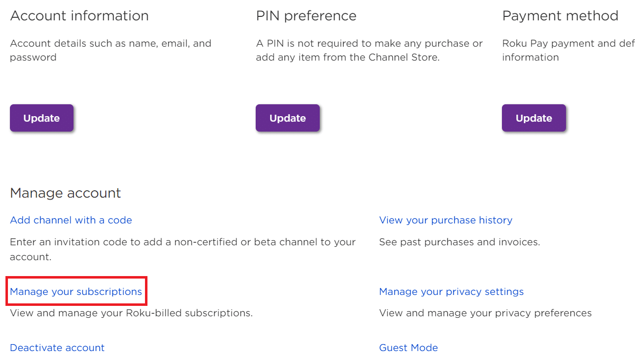 Seleccione Administrar sus suscripciones | Cómo cancelar HBO en Roku