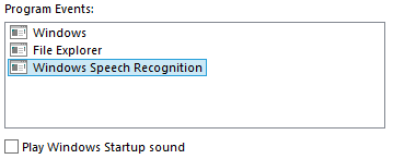 sonidos, esquema de sonido, jugado, cuando, Windows