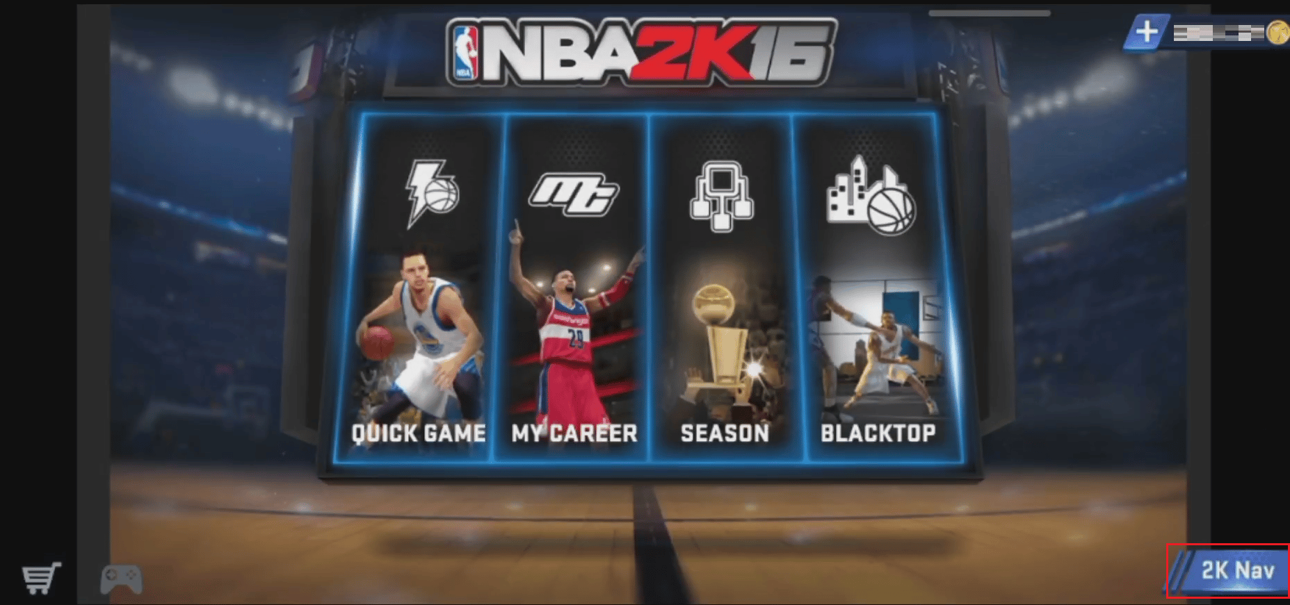 Toca Navegación 2K |  actualización requerida NBA 2K16