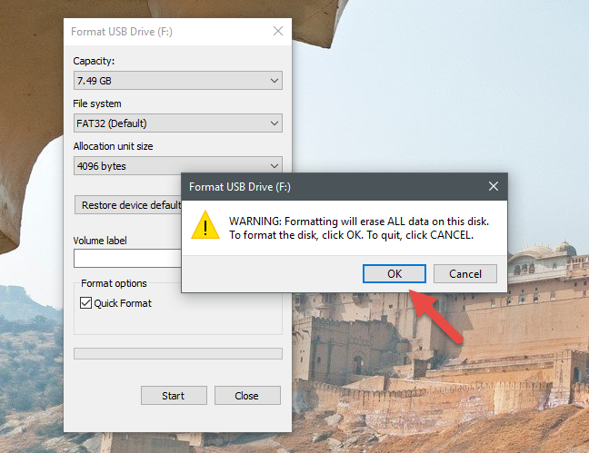 Windows, formato, unidades, almacenamiento