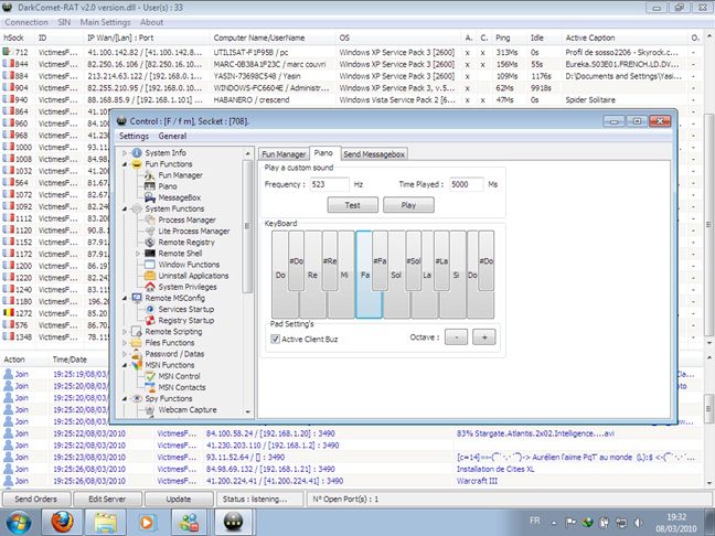 Windows, espía, computadora, keylogger, escritorio remoto, silencioso, RAT, remoto, administración, troyano