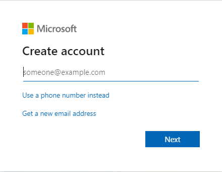 Crear una cuenta de Microsoft