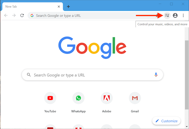 Botón de opción de control multimedia
