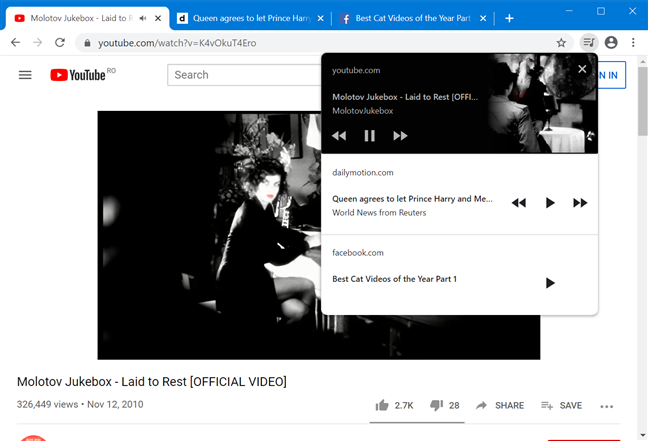 Un centro multimedia que muestra videos de Youtube, Dailymotion y Facebook