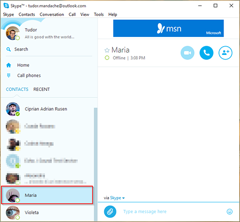 Windows, Skype, aplicación, chat, texto, grupo, conversaciones