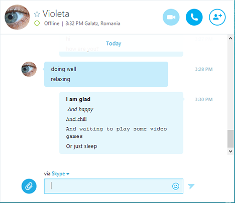 Windows, Skype, aplicación, chat, texto, grupo, conversaciones