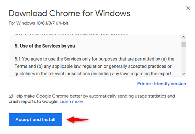 Descargando Google Chrome
