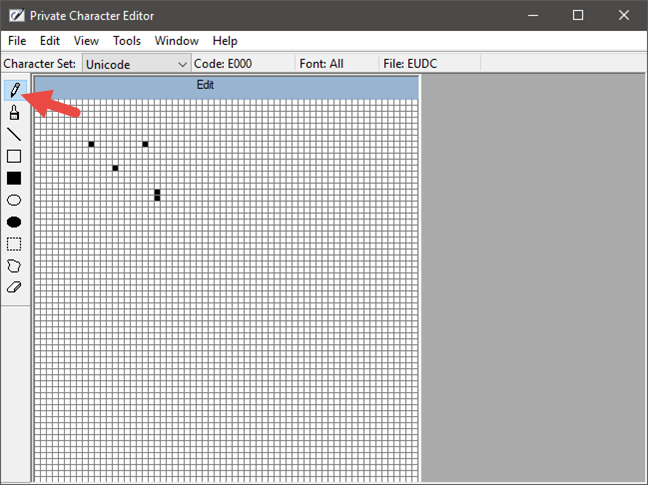 Editor de personajes privados, Windows