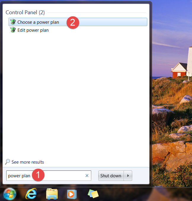 Windows, planes de energía