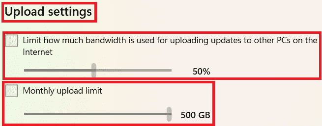 Cargue la configuración en las opciones avanzadas de optimización de entrega.