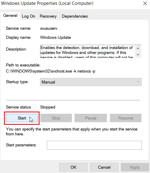 haga clic en el botón de inicio