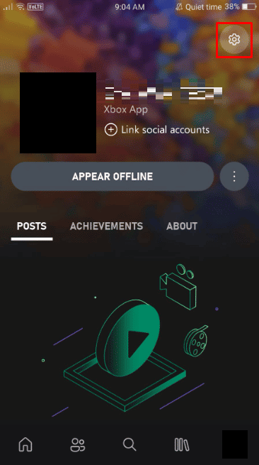 toque el ícono de Configuración en la esquina superior derecha