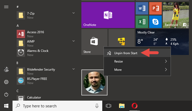 Windows 10, anclar contactos, anclar personas