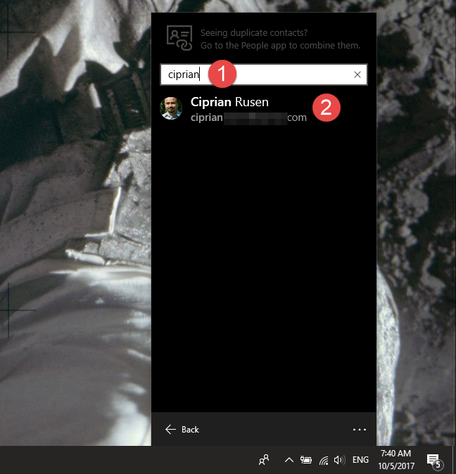 Windows 10, anclar contactos, anclar personas
