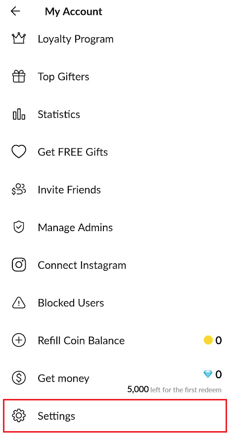 Desliza hacia abajo y toca Configuración