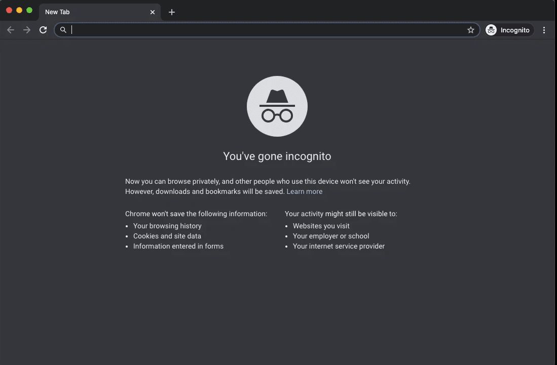 Modo incógnito en macOS