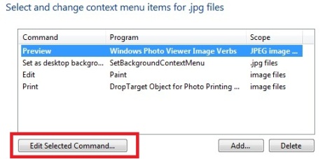 Editor de programas predeterminado