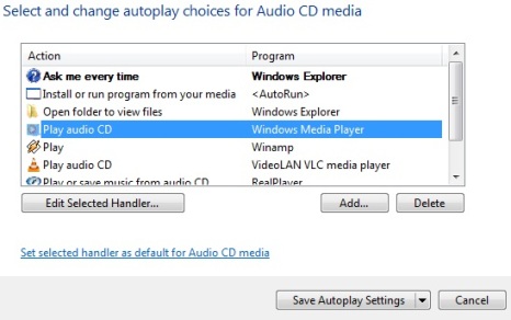 Editor de programas predeterminado