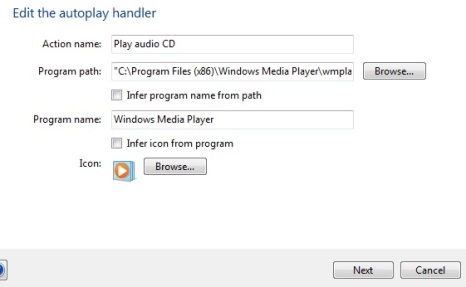 Editor de programas predeterminado