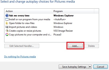 Editor de programas predeterminado