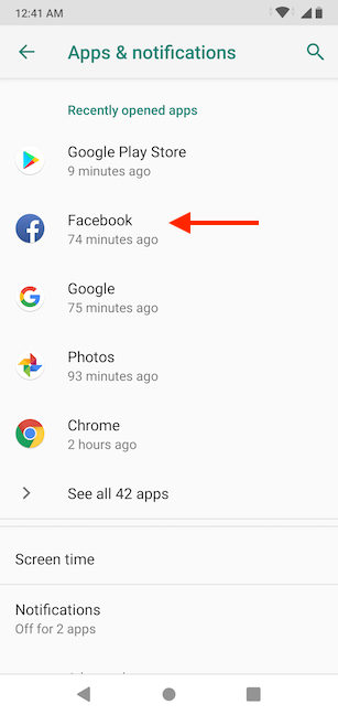 Toca el nombre de la aplicación.