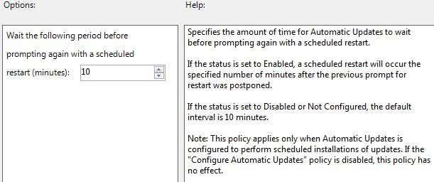 volver a solicitar el reinicio