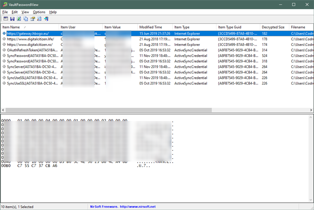 VaultPasswordView muestra todas las contraseñas guardadas de Edge e Internet Explorer
