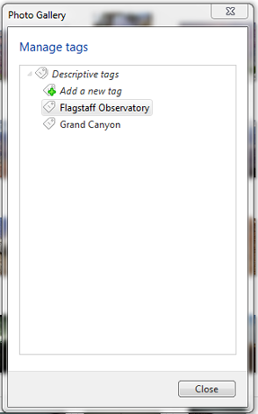 Galería de fotos de Windows, etiquetas, subtítulos, imágenes