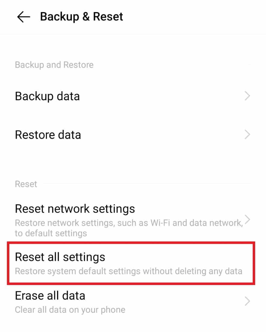 Toca Restablecer todas las configuraciones.  Arreglar el sonido de Waze que no funciona en Android
