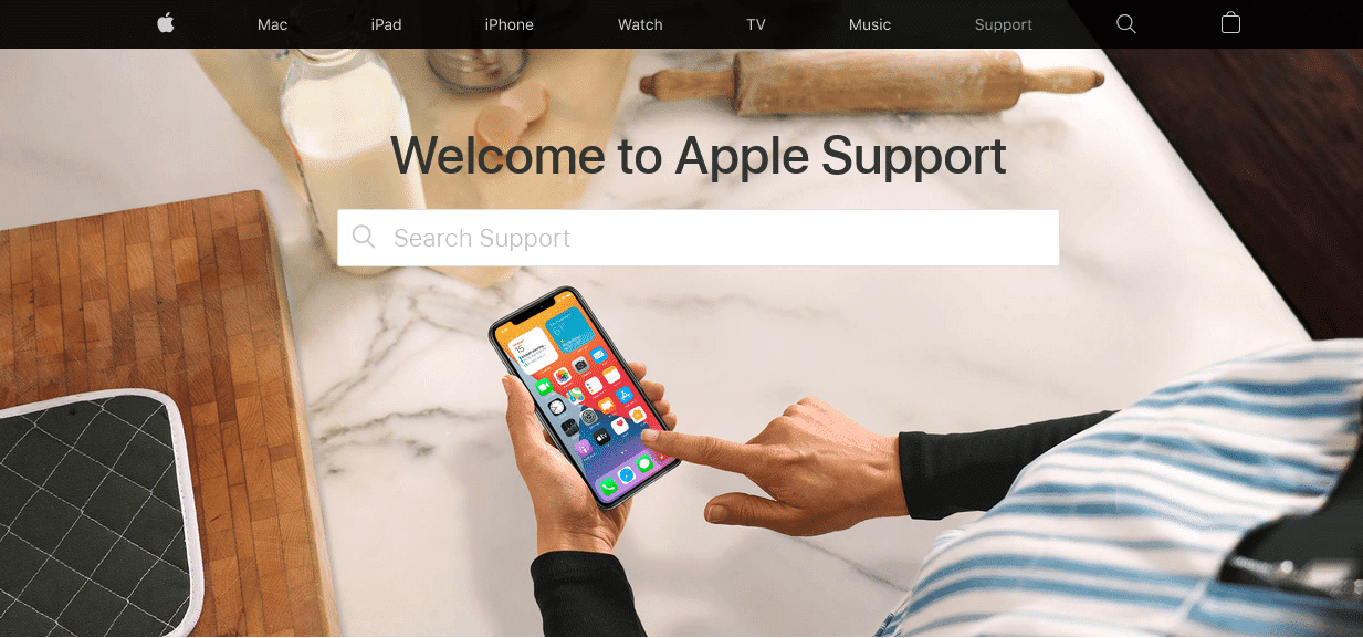 Página de soporte de Apple.  Cómo acceder a la cuenta de Apple