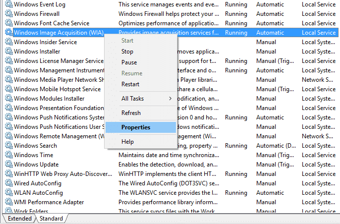 Adquisición de imágenes de Windows WIA