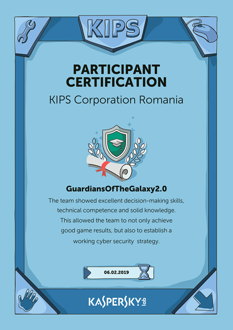 Certificación de los participantes de Kaspersky Interactive Protection Simulation