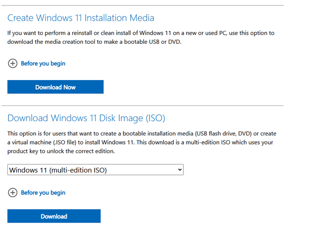Descargue un archivo ISO de Windows 11 o Windows 10
