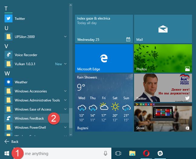 Comentarios de Windows, aplicación, Windows 10, Microsoft, informe, problemas, características