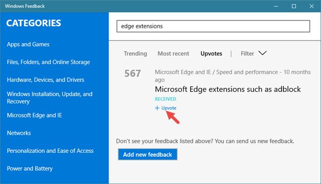 Comentarios de Windows, aplicación, Windows 10, Microsoft, informe, problemas, características