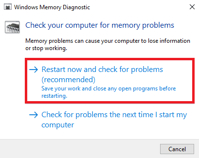 haga clic en Reiniciar ahora y verifique la opción recomendada de problemas. Arreglar el código de error del controlador NVIDIA OpenGL 8