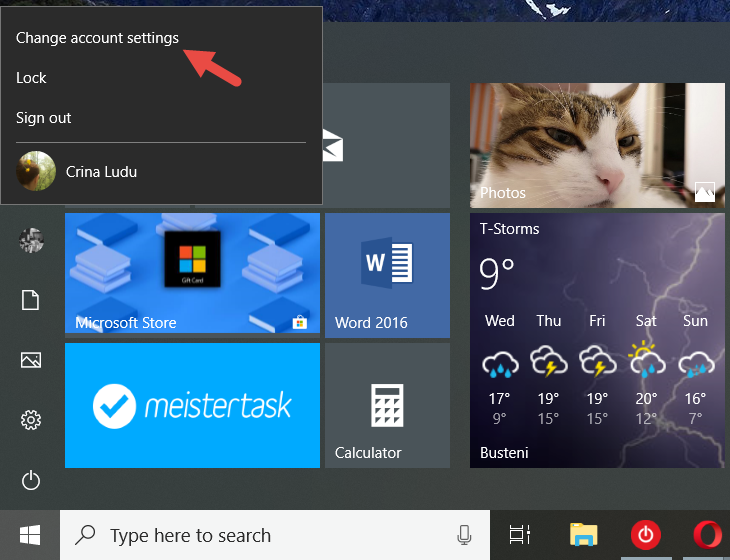 Windows 10, contraseña de usuario