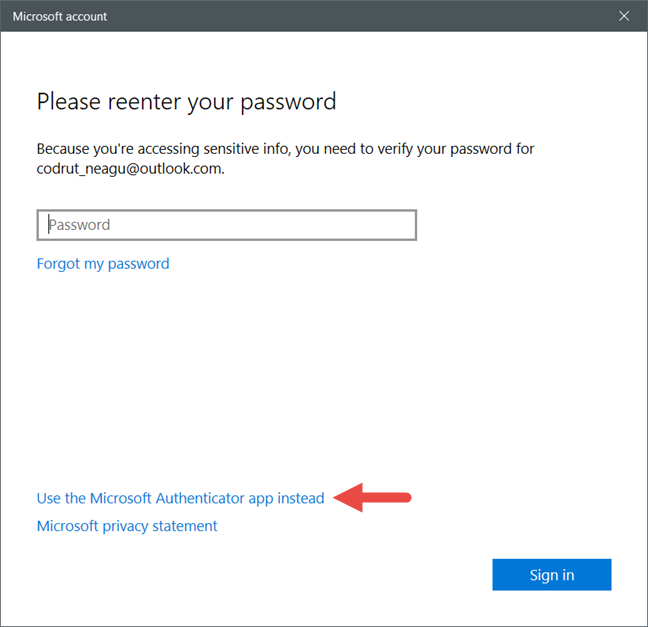 Windows 10, contraseña de usuario