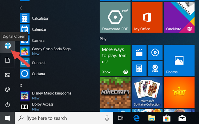 Windows 10, contraseña de usuario