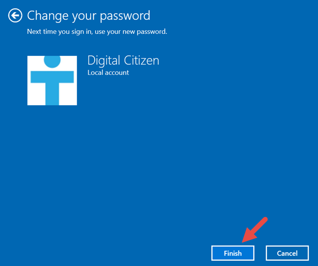 Windows 10, contraseña de usuario