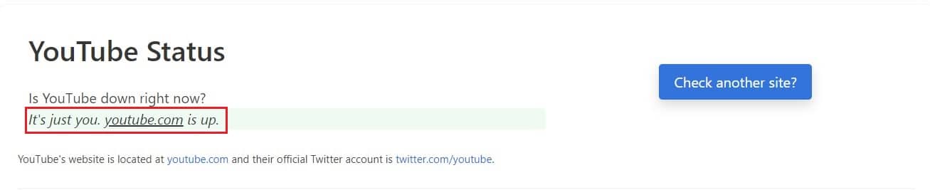 El sitio web confirmará si su sitio está funcionando.