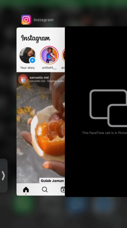 Desliza hacia arriba en la pantalla y desliza hacia arriba en la aplicación de Instagram para cerrarla.  Cómo arreglar la publicación de Instagram atascada al enviar