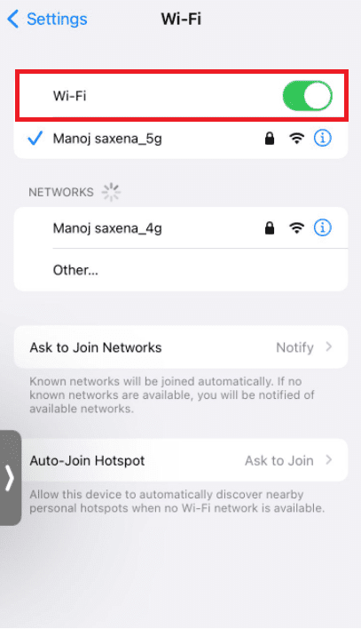 Vuelva a habilitar WiFi.  Cómo arreglar la publicación de Instagram atascada al enviar