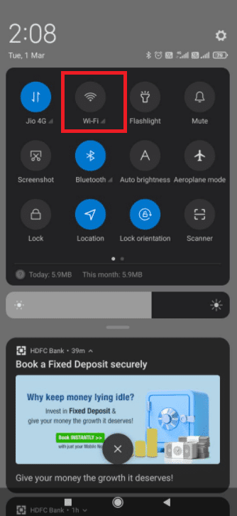Apague su Wi Fi Mantenga sus datos móviles encendidos.  Cómo arreglar la publicación de Instagram atascada al enviar