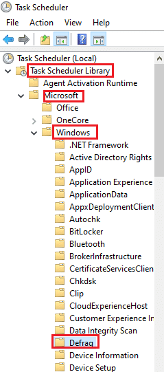 Ahora, expanda la Biblioteca del programador de tareas en el panel izquierdo.  Arreglar el alto uso de disco de Ntoskrnl.exe