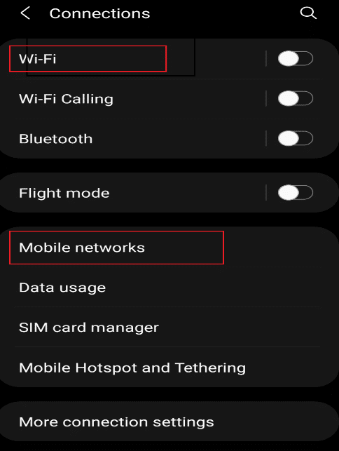 Apagar y encender la red Wi-Fi o Móvil |  arreglar Snapchat no cargará historias