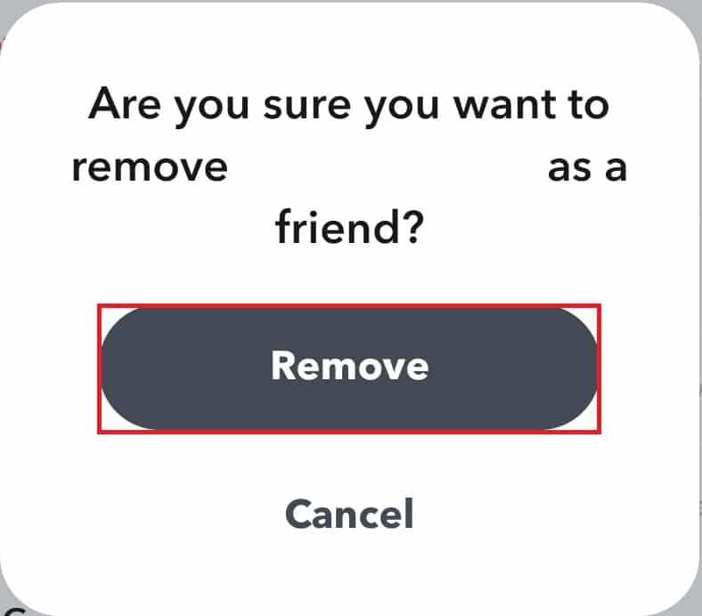 seleccione Eliminar en la página emergente