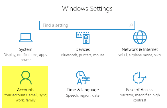 configuración de cuenta